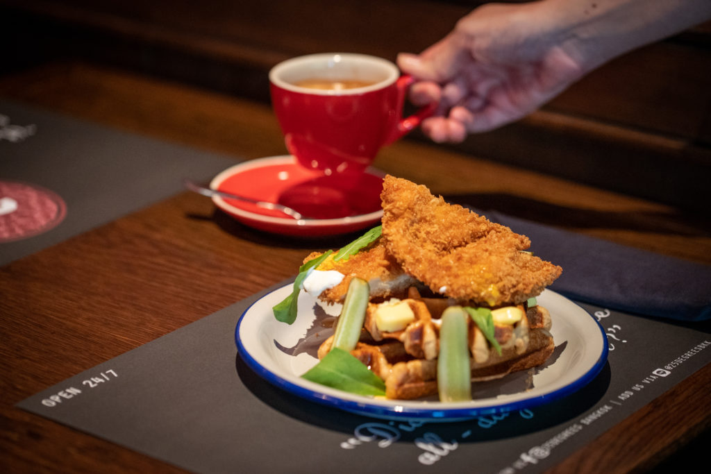 fried chicken and waffles | breakfast at 25 Degrees Bangkok