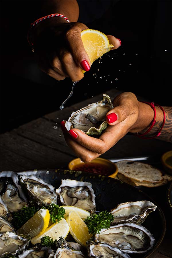 Fresh oysters at Scarlett