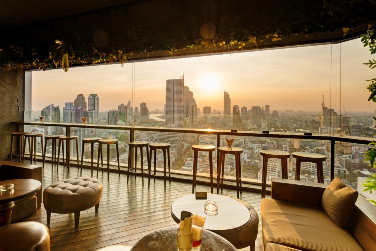 Rooftop terrace views at Scarlett Bangkok